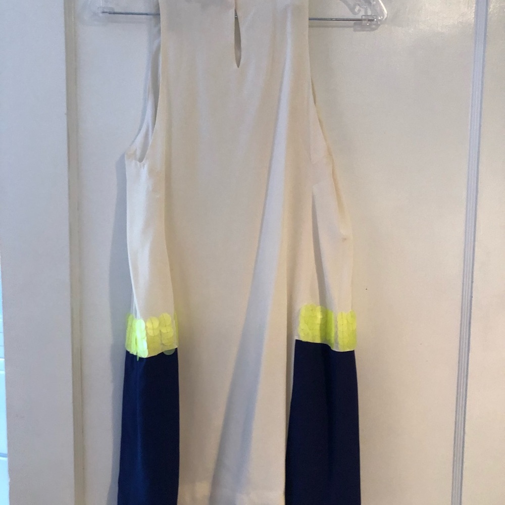 Tibi Color Block Dress With Yellow Sequin Details - image 4